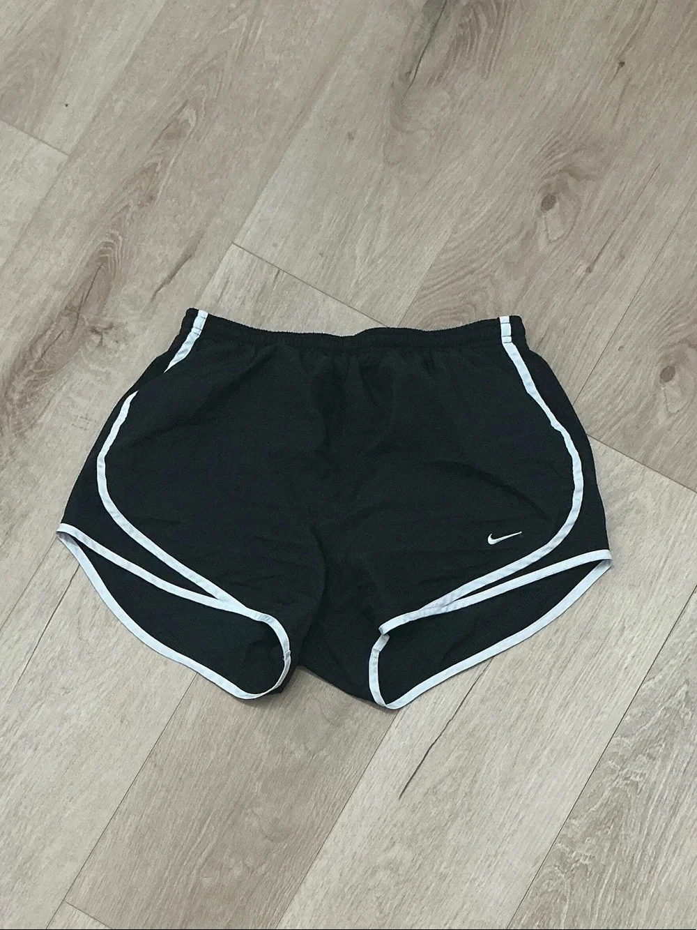 Nike Black Athletic Shorts with White Piping